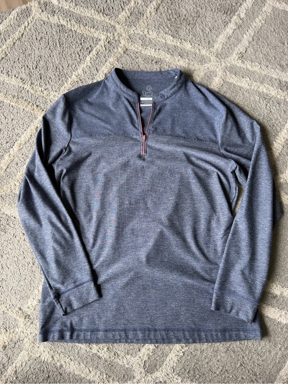 Men's Heather Navy Quarter-Zip Sweater